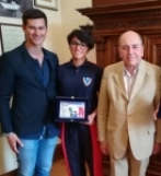 Una foto di repertorio con il Sindaco Cicchetti, il consigliere Donati e la campionessa Bruni